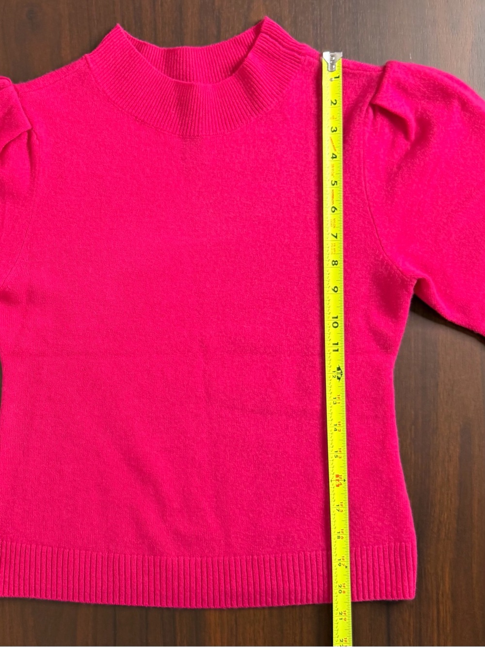 Anthropologie Pink Wool Cashmere Puff Sleeve Sweater Size S - Picture 10 of 10